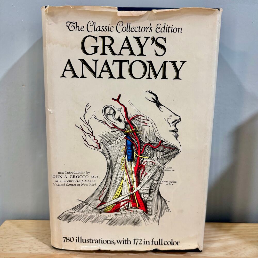 Vintage Gray's Anatomy Hardcover Book Dark Academia Goth Decor Classic Edition